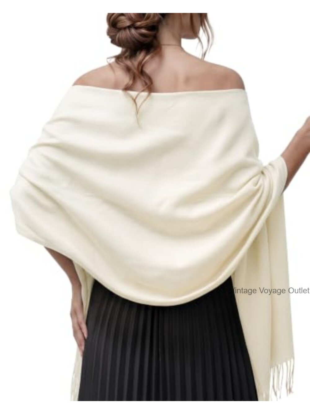 Soft Polyester Viscose Pashmina Shawl Wrap for Bridal Evening